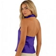 thumbnail image 4 of ASDFVBKG Women's Halter Tops Draped Front Sleeveless Backless Y2K Crop Sexy Cami Tops Going Out Summer Outfits Purple S, 4 of 4