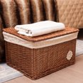 thumbnail image 1 of FONDOTIN Wicker Storage Basket Box Rattan Decorative Box for Living Room 1Set, 1 of 5