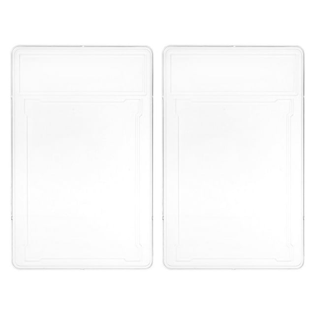 LNGOOR 2pcs Trading Cards Protector Case Plastic Clear Baseball Card Holders with Label Position