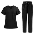 thumbnail image 3 of LYMAYTER Women Nurse Uniform Set Moisture Quick Dry Medical Uniform Nurse Starter Short Sleeve Set S-2XL, 3 of 6
