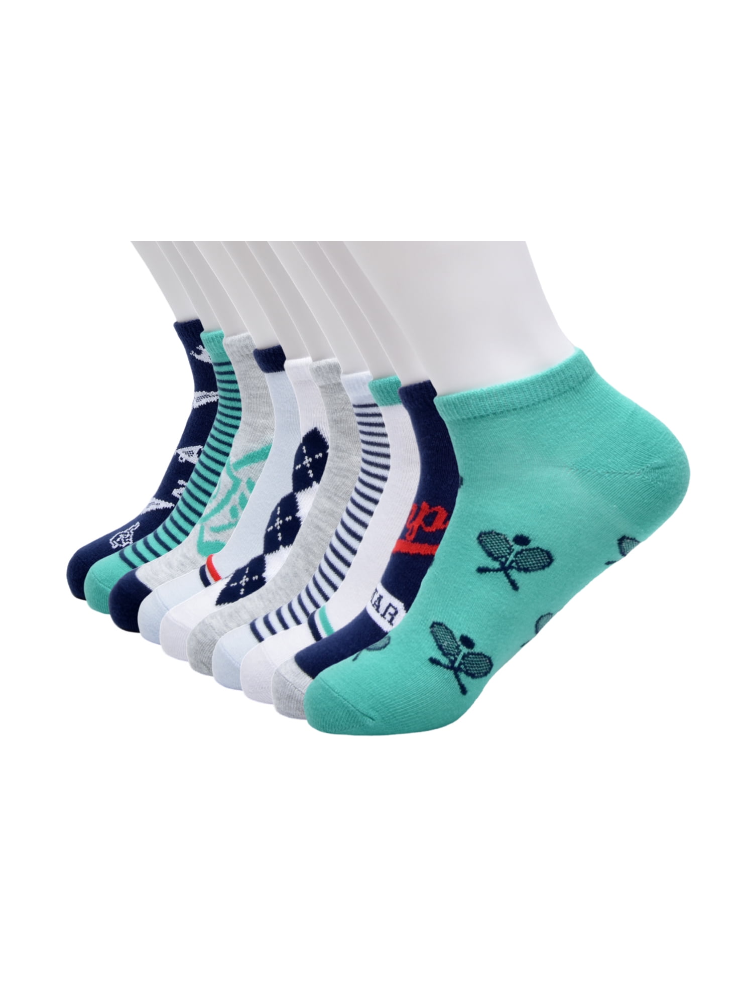 No Boundaries Womens Low-Cut Socks, 10-Pack, Sock Sizes 4-10