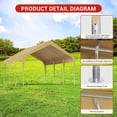 thumbnail image 3 of Bingirl Carport Shelter Industrial Grade Frame Full Weather Protection Height Adaptable Frame Multi Vehicle Coverage for Outdoor Vehicle Storage RV Parking, 3 of 5