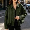 thumbnail image 5 of Stamzod Womens Fashion Leather Jacket Casual Batwing Sleeve Cropped Bomber Jacket Women 2026 Zip Up Fall Coats, 5 of 6