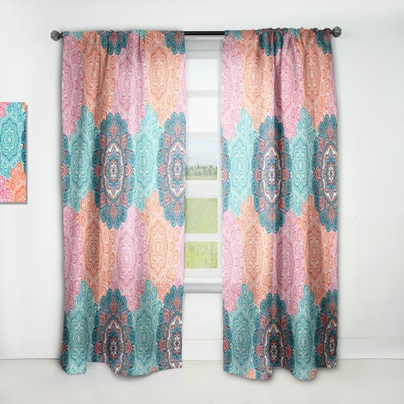 Designart 'Blossom Pink XXI' Bohemian & Eclectic Curtain Panel