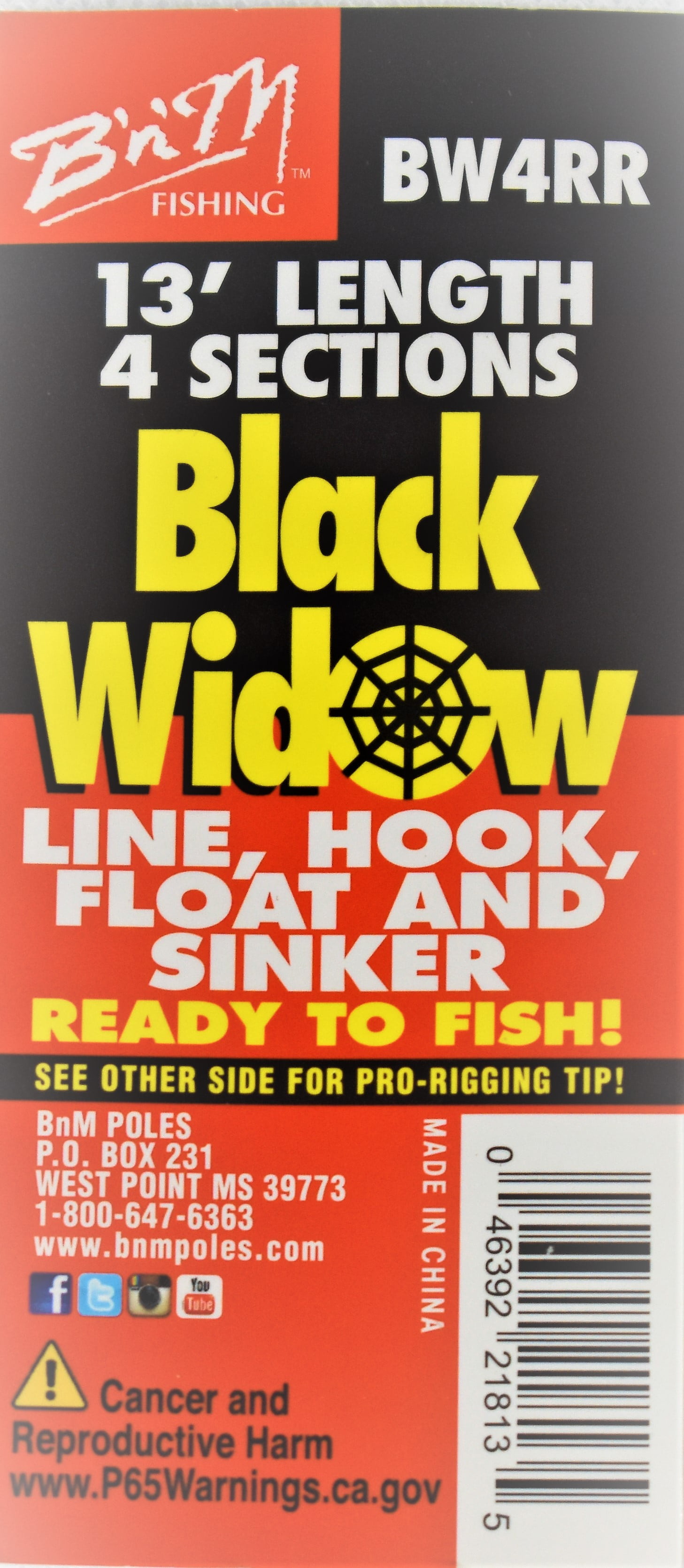 B&M Black Widow - 10' BW3