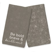 Creative Products Be Bold Brave Brilliant Brown 16 x 25 Tea Towel Set of 2