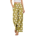 thumbnail image 3 of Delayuji Women's Wide Leg Pants Dot Printed Palazzo Pants High Waisted Casual Loose Straight Leg Pants with Pockets Womens Trousers, 3 of 7
