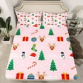 thumbnail image 2 of Homewish Kawaii Xmas Snowman Queen Sheet Sets,Wild Christmas Reindeer Flat Sheet,Happy New Year Queen Fitted Sheet For Kids,Luxury Bedroom Decor,4-Piece, 2 of 7