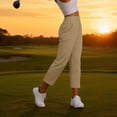 thumbnail image 3 of SwiftWear Women's Golf Pants Stretch High Waisted Slim Fit Workout Pants Athletic Walking Tennis Pants with Pocket, Khaki, 3 of 8