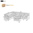 thumbnail image 5 of Villeston 125.2" U-shaped Sectional Sofa with a Movable Ottoman and Side Storage Pockets for Living Room, Black, 5 of 7