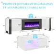 thumbnail image 2 of Merluxy Living Room Table Sets, 80'' Fireplace TV Stand LED Lights, 40" Coffee Tables, White&Black, 2 of 7
