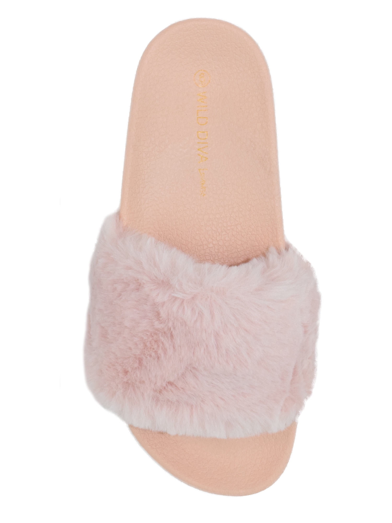pink flip flops with fur