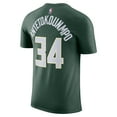 thumbnail image 3 of Men's Nike Giannis Antetokounmpo Hunter Green Milwaukee Bucks Icon 2022/23 Name & Number T-Shirt, 3 of 3
