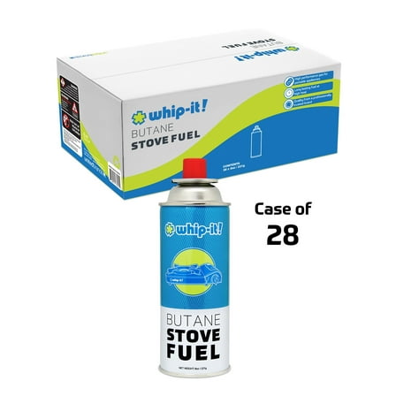 WHIP IT BUTANE FUEL GAS GASONE PORTABLE CAMPING STOVE 8 OZ 28 CANS CAMP 227G