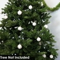 thumbnail image 7 of Sunnydaze Holiday Glitter Silver/White Plastic Christmas Ornament Balls, 30 Count, 7 of 7