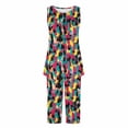 thumbnail image 3 of Conjunto de Verano para las Mujeres Impreso Cuello Redondo sin Mangas Y Pantalones, Casual Dos Piezas para las Mujeres, 3 of 8