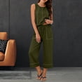 thumbnail image 6 of Akmaiox Two Piece Sets for Women Sleeveless Tank Tops Elastic Waist Drawstring Wide Leg Pants with Pockets Trendy Stripes Casual Loose Summer Vacation Lounge Sets S-3XL, 6 of 10