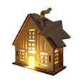 thumbnail image 1 of Casa de madera navideña iluminada Casa de madera iluminada Decoraciones navideñas Estilo C, 1 of 9
