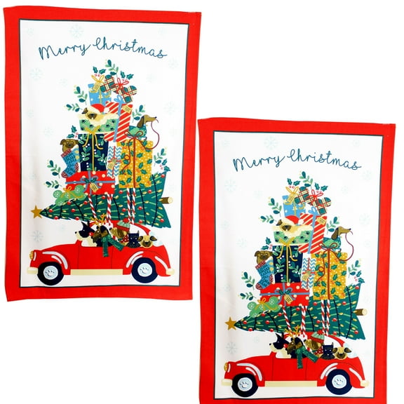 Tabletop Hound Dog Going Home Xmas Cotton Timeless Textiles 022Hhc