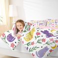 thumbnail image 4 of Homewish Cartoon Cat Animals 7-Piece Twin Bedding,Cute Floral Moon Bedding Comforter Set,White,Pink Reversible, 4 of 8