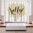 thumbnail image 2 of Ambesonne Hello Kitchen Curtains, Modern Design Mosaic, 55"x39", Black White Yellow, 2 of 3