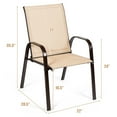 thumbnail image 2 of Costway 4PCS Patio Chairs Dining Chair Garden Deck Yard W/Armrest Beige, 2 of 11