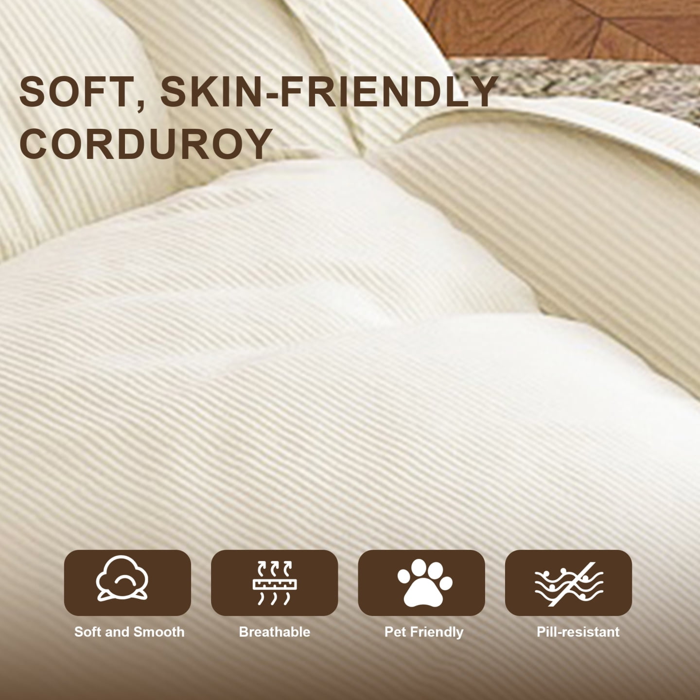 Human Dog Bed with 5 Adjustable Positions, 2 in 1 Folding Lazy Sofa Bed, Corduroy Orthopedic Big Bean Bed for Living Room, Beige