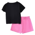 thumbnail image 5 of VUHXZWAF Girls Clothes 2 PC Summer Outfits Bow Print Tees Shirts Shorts Cute Set Going Out Size 5-6 Years, 5 of 5