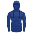 thumbnail image 4 of DDAPJ pyju Mens Sun Protection Hoodie with Face Mask Long Sleeve Fishing Hiking Shirt Lightweight Drawstring Pullover Sweatshirts Blue L, 4 of 7