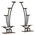 thumbnail image 2 of Barara King Plant Holder,Plant Stand Indoor,6-Tier Plant Stand Pack of 2, Metal Curved Display Shelf with 2 Hanging Hooks,Rustic Brown, 2 of 5