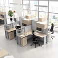thumbnail image 3 of Office in an Hour 2 Person Cubicle Desk Set in Natural Elm - Engineered Wood, 3 of 5
