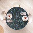 thumbnail image 4 of Ambesonne Vintage Fitted Round Tablecloth, Watercolor Minimal Flower, 36"- 40" Diameter, Reseda Green Sky Blue, 4 of 5