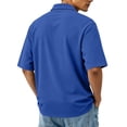 thumbnail image 5 of Men's Short Sleeve Polo Shirt with Chest Pocket, Relaxed Fit Breathable Business Casual Golf Tee for Men Blue S, 5 of 10
