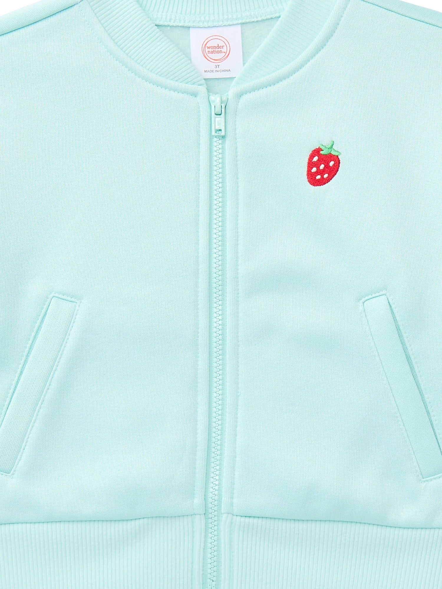 Wonder Nation Toddler Girls Full Zip Athletic Jacket, Sizes 12M-5T