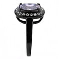 thumbnail image 3 of Black Womens Ring Anillo Para Mujer Stainless Steel Ring with AAA CZ in Amethyst, 3 of 5