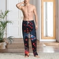 thumbnail image 4 of Salouo Cosmic Red Sparkle Dice Print Pajama Pants for Men, Lounge Pants Elastic Waistband Casual Men's sleepwear Loungewear Sleep Pajama Pant -Medium, 4 of 7