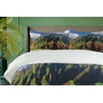 thumbnail image 4 of Ambesonne Hawaii Duvet Cover Set, Mountain Ocean Clouds, 2-Calking, Green Brown, 4 of 7