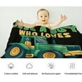thumbnail image 4 of Yibo Tractor Blanket Just A Girl Who Loves Tractors Gift for Boy Girl Kid Tractor Lover Soft Cozy Plush Lightweight Fleece Flannel Throw for Couch Travel Yibo for Small Pet/Stroller, 4 of 8