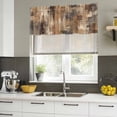 thumbnail image 4 of Brown Abstract Curtain Valances for Windows, Kitchen Valance Window Treatments Panel 2 Pack, Vintage Geometric Gradient Oil Painting Modern Rod Pocket Short Curtains for Bathroom Bedroom 42 x 18 Inch, 4 of 8