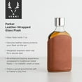 Viski Parker Leather- Wrapped Flask for Liquor, Whiskey Flask 7 oz Set ...
