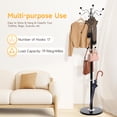 thumbnail image 5 of 66.9in Metal Coat Rack, Stainless Steel Clothes Hanger Tree Stand with 17 Hooks for Hat Bag Umbrella, 5 of 12