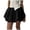 Black, variant on Ediodpoh Skirts for Women Casual Solid Color Ruffle Mini Skirt Flirty Short Skater Skirt Mini Skirts White XL