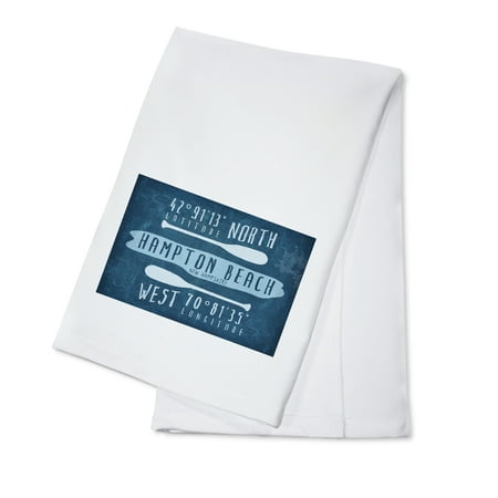 

Hampton Beach New Hampshire Beach Essentials Latitude and Longitude (100% Cotton Tea Towel Decorative Hand Towel Kitchen and Home)