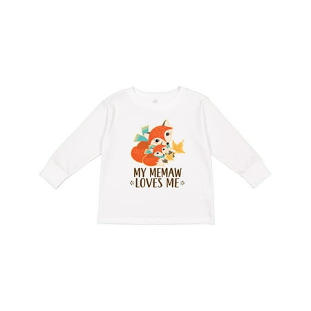 

Inktastic Memaw Loves Me Fox Gift Boys or Girls Long Sleeve Toddler T-Shirt