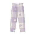 thumbnail image 4 of Bingfone Floral Purple Buffalo Plaid Mens All Over Print Sleep Pajama Pants-X-Large, 4 of 9