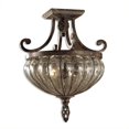 thumbnail image 1 of Bowery Hill 2 Light Glass Semi Flush Mount in Antique Saddle, 1 of 2