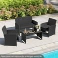 thumbnail image 2 of Gymax Set of 4 Patio Conversation Set w/Seat Cushions & Tempered Glass Tabletop Porch Outdoor, 2 of 10