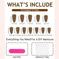 thumbnail image 3 of KUFptva 24pcs Glossy French Almond Press On Nails with Star Moon Sun Designs Nails Art Acrylic Stick on Nails for Ladies, 3 of 6