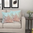 thumbnail image 4 of Nautical Coastal Coral Throw Pillow Covers 20x20 Inch Teal Beach Starfish Pillow Covers Farmhouse Ocean Seashell Outdoor Pillowcases Cotton Linen Cushion Covers for Couch Sofa Bed Decor (Pack of 2), 4 of 6