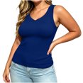 thumbnail image 5 of VBVC Women's Plus Ribbed V Neck Fitted Tank Tops , Ladies' Basic Sleeveless Camisole , Summer Casual Layering Shirts For Women, L-5XL, 5 of 7